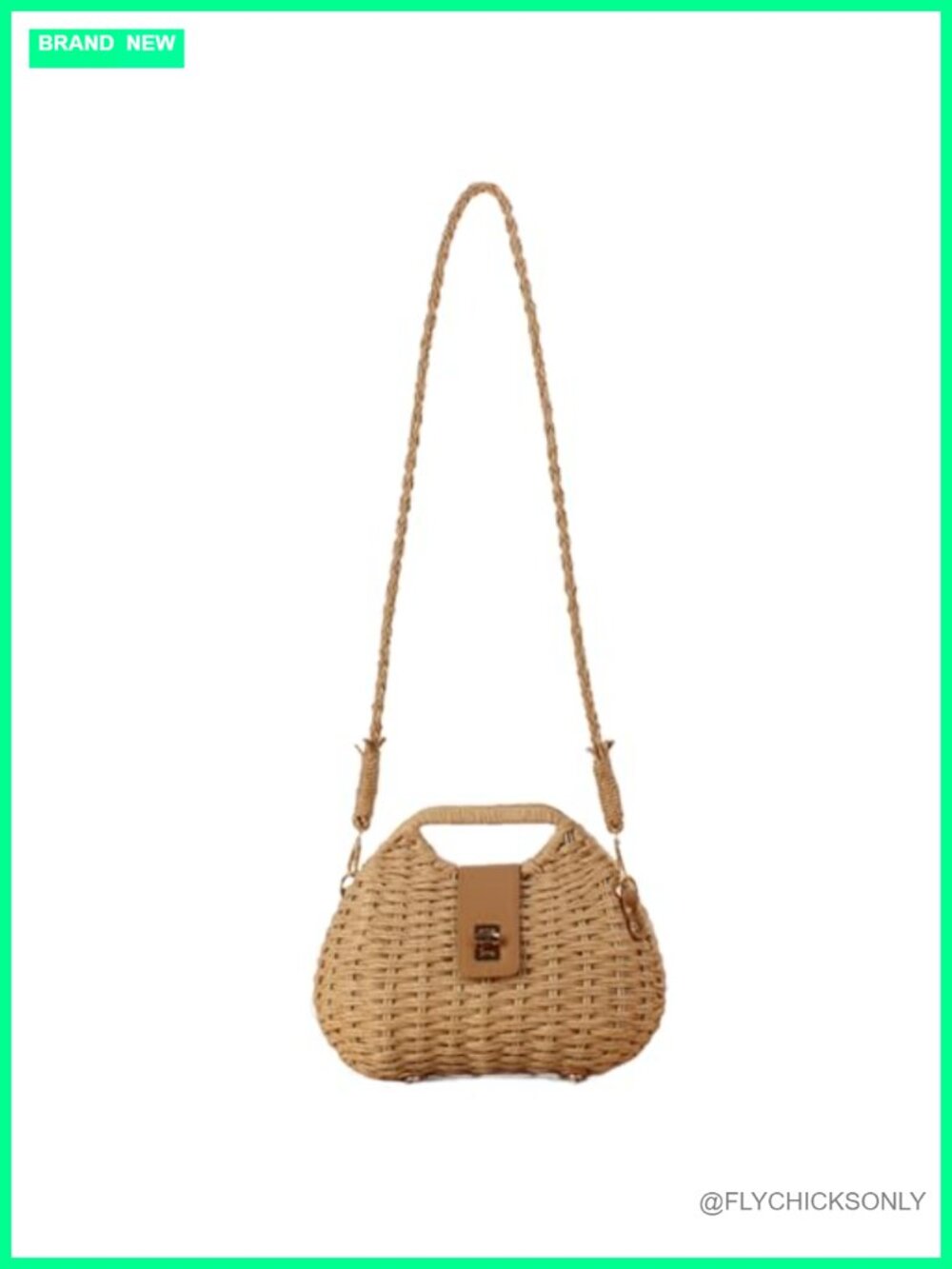 Hand-Woven Straw Basket Tote Beach Handbag for Summer